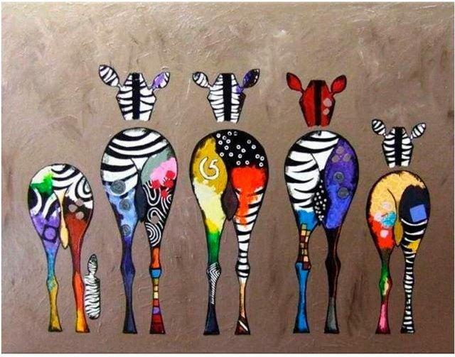Figured'Art Malen nach Zahlen Zebras Leinwand Set - Bild 1