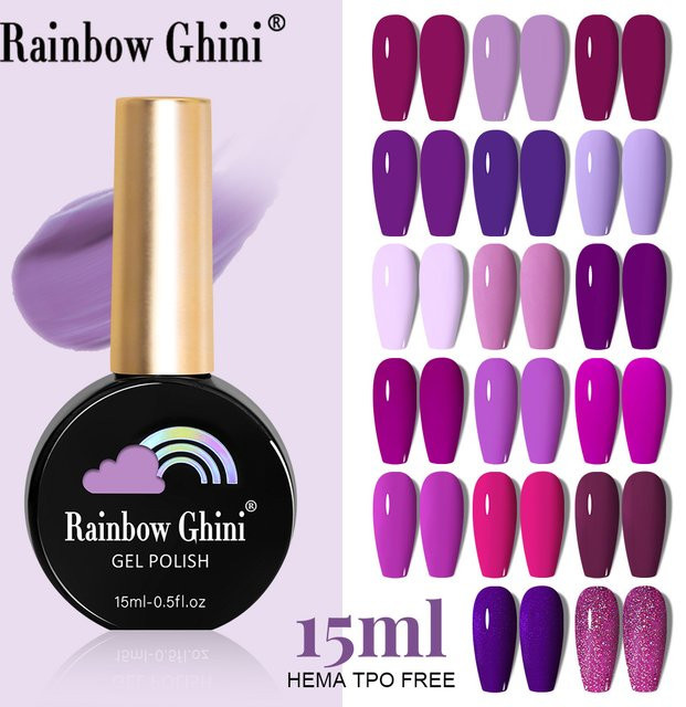 RG Semipermanenter Nagellack Purple Series, Lila, Schimmernd, 15 ml - Bild 1