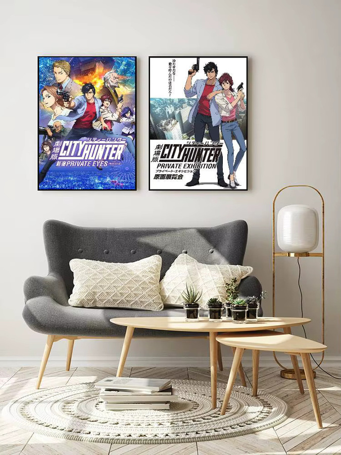 Anime C-City Hunter P-PRIVATE EYES Wandkunst Poster, wasserfester Aufkleber für Wohnzimmer und Schlafzimmer, Mehrfarbig - Bild 7