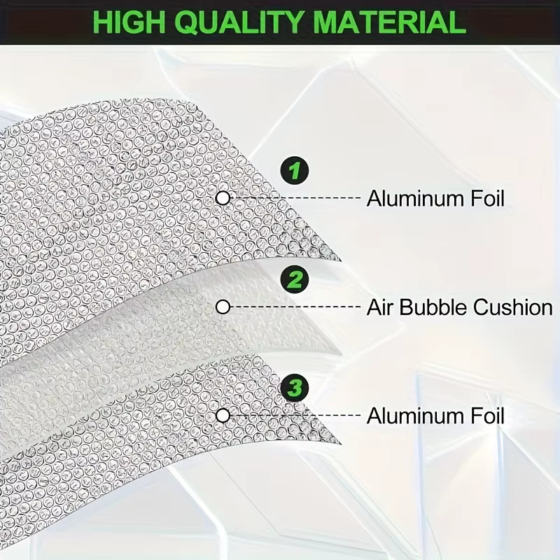 Doppelseitige reflektierende Aluminiumfolie zur Wärmedämmung, Farbe: Silber, Breite: 50 cm, Länge: 300 cm, Dicke: 3,5 mm - Bild 2