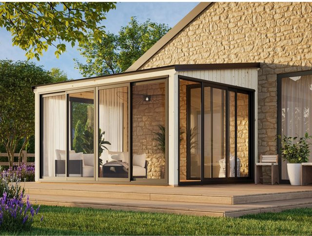 Palmako Holz-Gartenhaus Lumi Slide Plus mit Pultdach in Unbehandelt, B: 420 cm, T: 297 cm, H: 210 cm - Bild 1