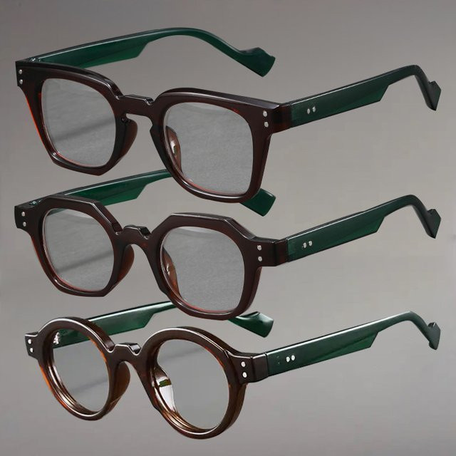 Hindfield Lesebrille, Unisex, Vollrand, rund, grün, Kunststoff - Bild 1