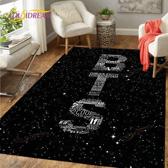Bangtan Boys BTS Teppich für Wohnzimmer und Schlafzimmer, Schwarz, B/T: 90 x 60 cm - Bild 1
