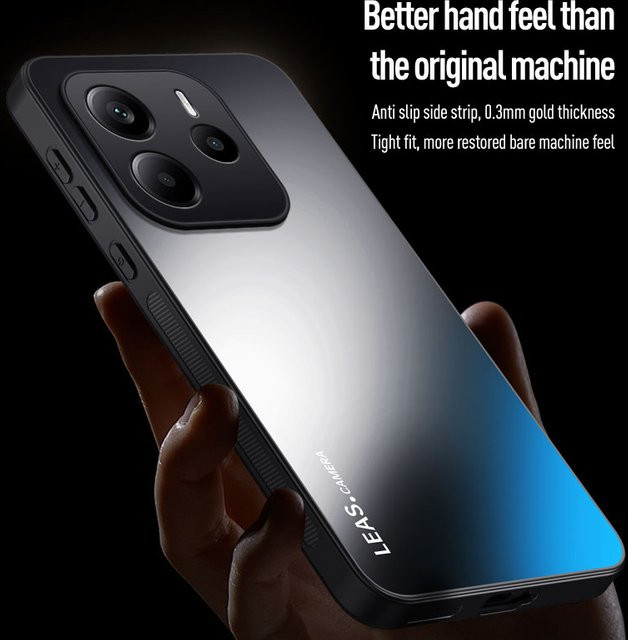 EUCAGR Stoßfeste Frosted Handyhülle aus TPU und PC für Xiaomi Redmi Note 14 4G in Schwarz oder Grau - Bild 1