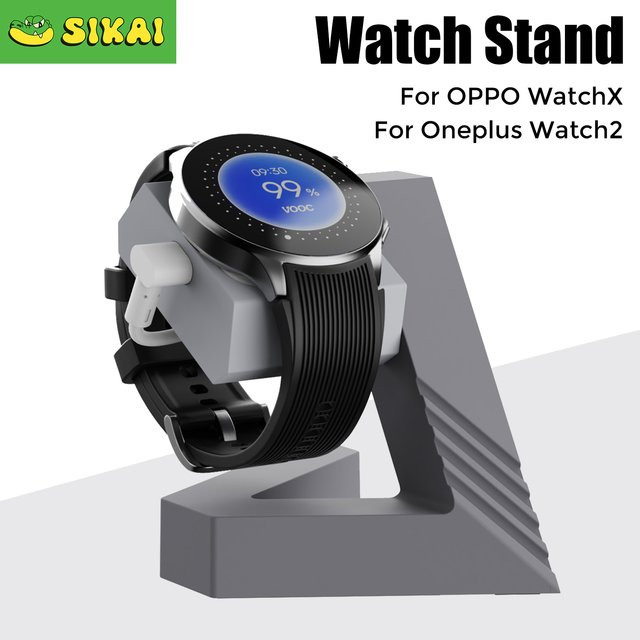 Sikai Ladestation für OPPO WatchX und OnePlus Watch2 Smartwatch Dock Halter mit Kabel in Blau oder Grau - Bild 1