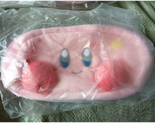 Kirby Plüsch Federmäppchen Pink mit großem Fassungsvermögen als Kawaii Schreibwaren Etui für Kinder - Bild 1