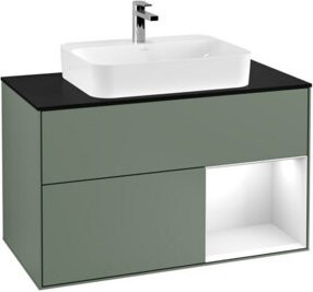 V&B Finion Waschtischunterschrank mit LED-Beleuchtung in Weiß, Wandmontage, Breite: 100 cm - Bild 1