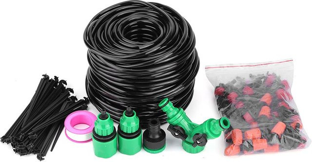 CosyHome Mikro-Wasserbewässerungssystem für Garten und Gewächshaus, 40 m Bewässerungsschlauch-Set in Schwarz - Bild 1