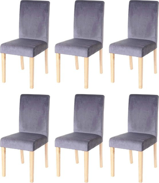 CHEFGASTRO Esszimmerstuhl 6er-Set Modern Samt Grau B/T/H: 43 x 45 x 90 cm - Bild 1