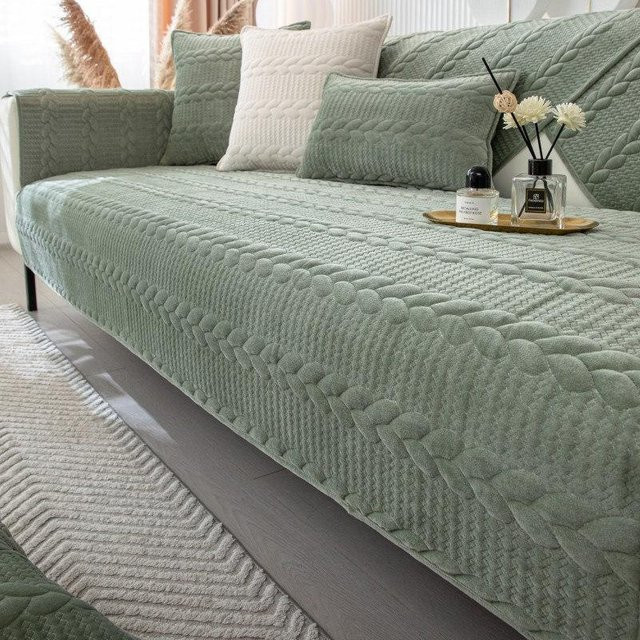Moderner Sofabezug aus Samtplüsch von Your Warm Home, rutschfester Möbelschutz für Eckcouches und Liegestühle, Breite: 70 cm, Tiefe: 70 cm - Bild 1