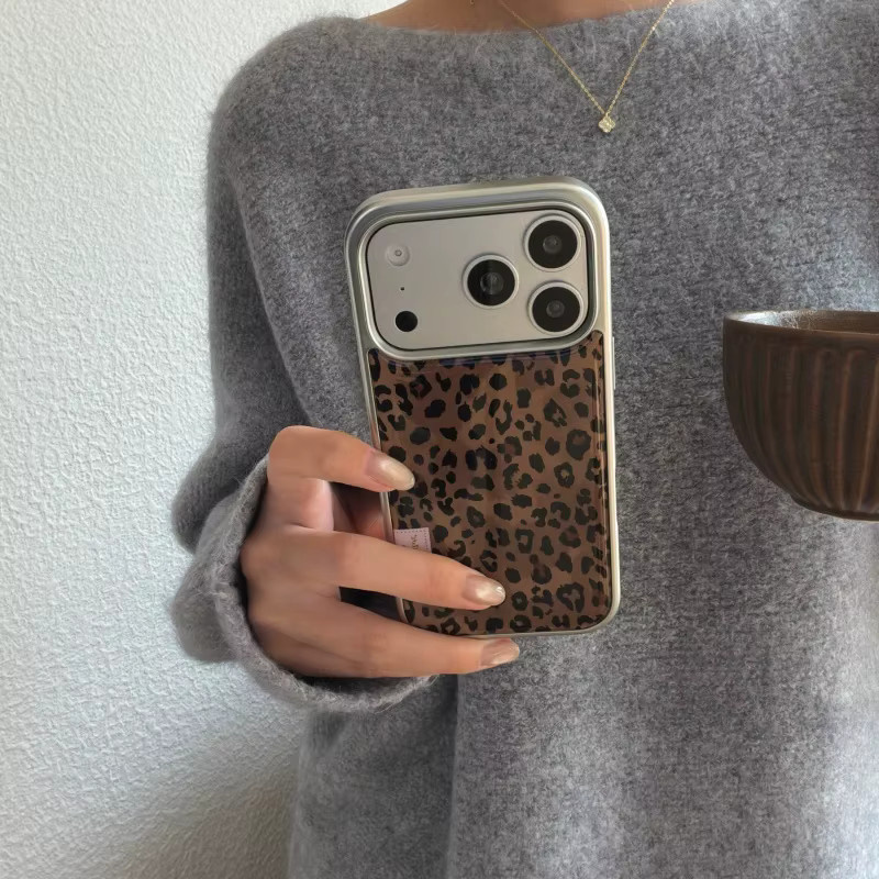 Sturzsichere Handyhülle mit Leoparden-Design aus Epoxy in Schwarz und Braun für Apple iPhone 17 16 15 14 13 Pro Max - Bild 4
