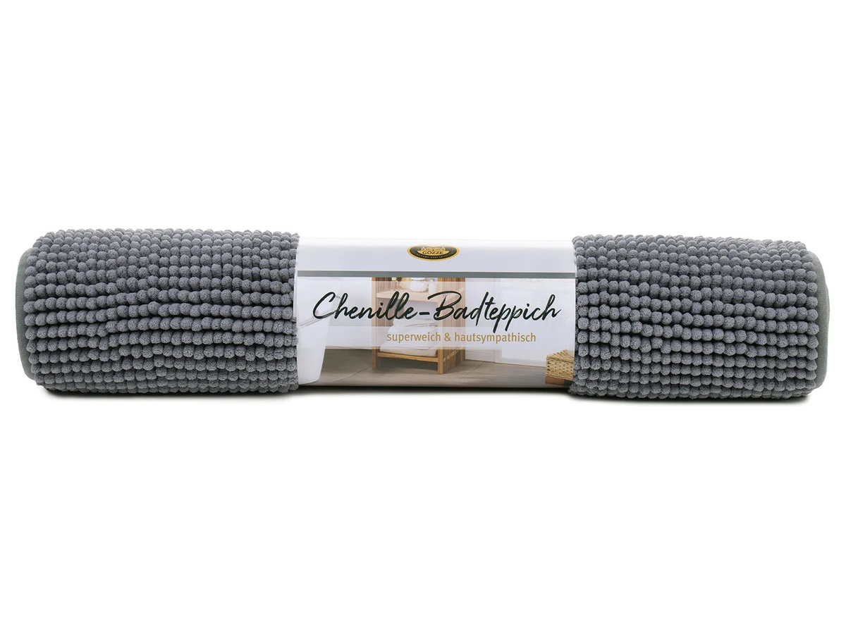 GÖZZE Badteppich Chenille aus Polyester in Anthrazit, B/L: 60 x 100 cm - Bild 2