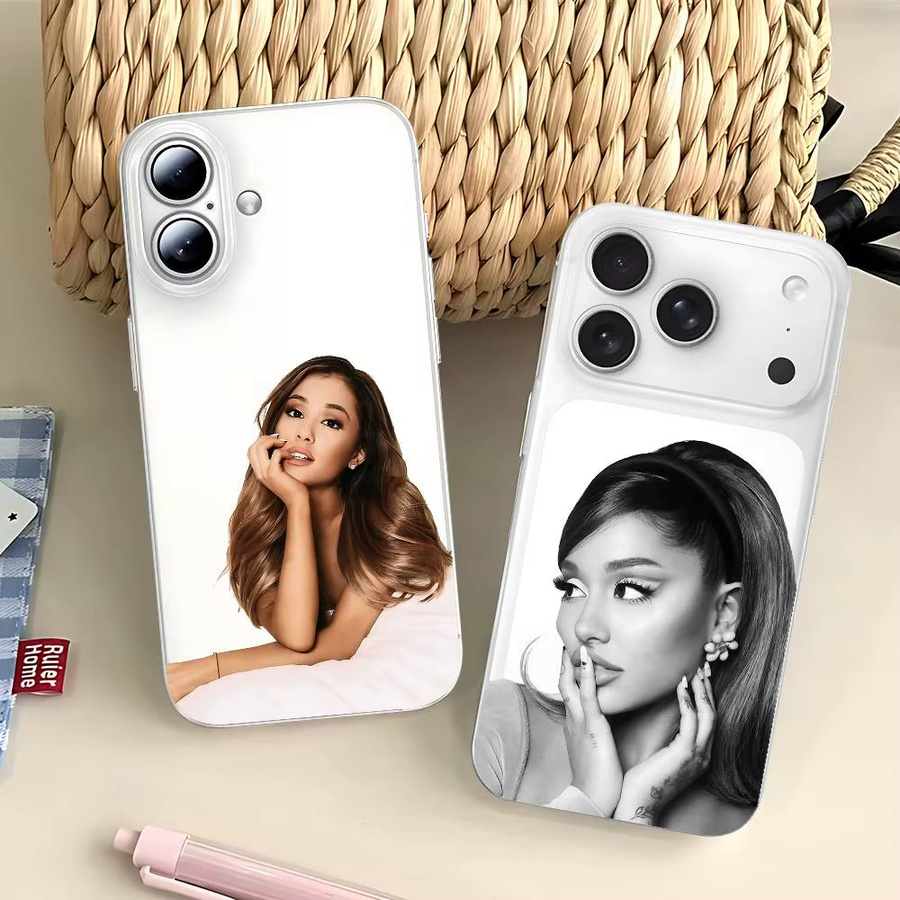 A-Ariana G-Grande Sänger Handyhülle transparente stoßfeste Silikonhülle für iPhone 17 16 15 14 13 12 11 Pro Max Mini Plus - Bild 3