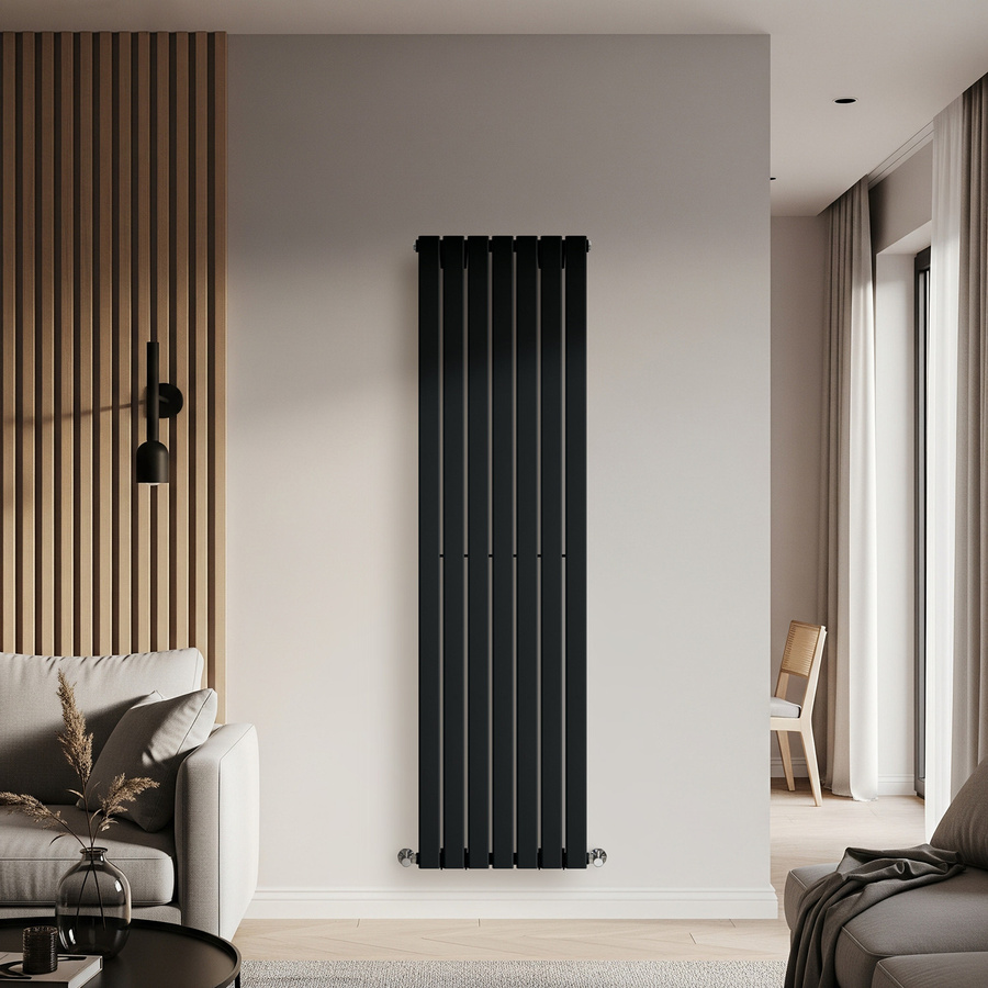 Delta Design Heizkörper Vertikal Einlagig Schwarz Höhe: 178 cm, Breite: 49 cm - Bild 1