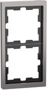 Merten Rahmen Abdeckung System Design für zwei Einheiten aus Edelstahl in Nickel, MEG4020-6550, IP20 - Bild 1