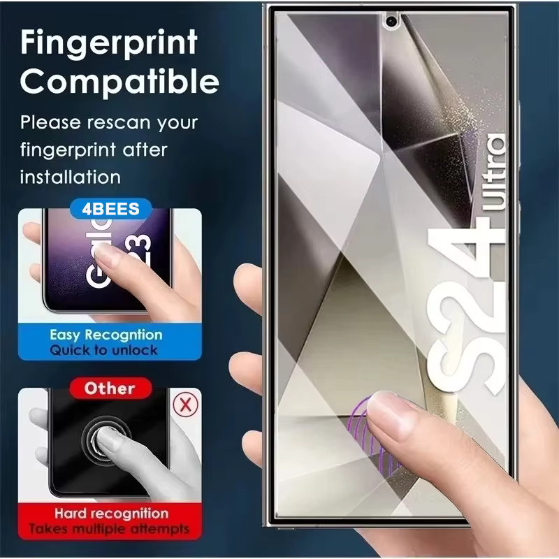 4er-Pack Displayschutzglas aus gehärtetem Glas für Samsung Galaxy S24 Ultra, S24 Plus und S24 FE, transparent, HD klar - Bild 2