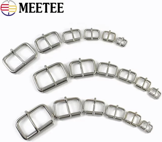 Meetee Edelstahl Gürtelschnallen und Metallschnallen in Silber für Leder-Hundeleinen und DIY-Hardware-Zubehör - Bild 1