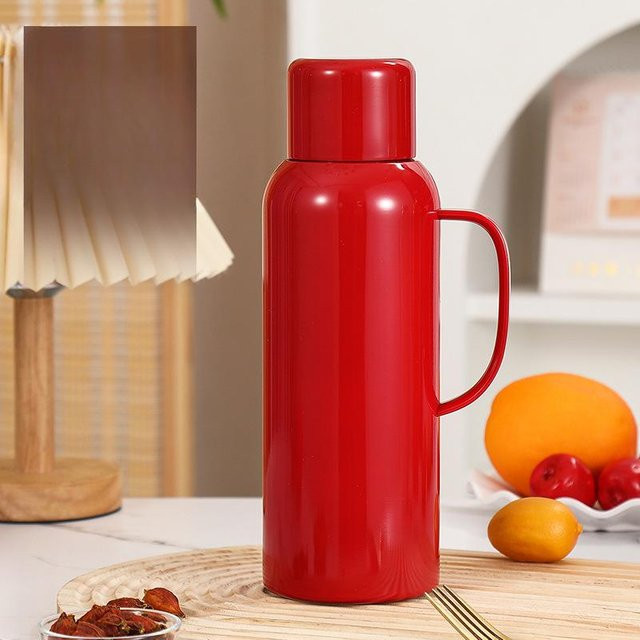 Binchi Outdoor Equipment Isolierte Thermoskanne aus Edelstahl mit Glaseinsatz, Kaffeekanne und Heißwasserkessel, Rot, 820 ml - Bild 1