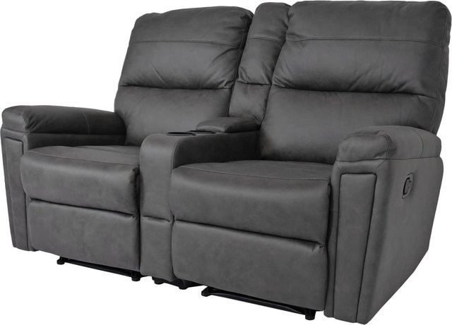 MCW 2er Kinosessel K17 Relaxsessel aus Stoff in Dunkelgrau mit Getränkehalter und Nosagfederung, B/T/H: 157 x 52 x 170 cm - Bild 2