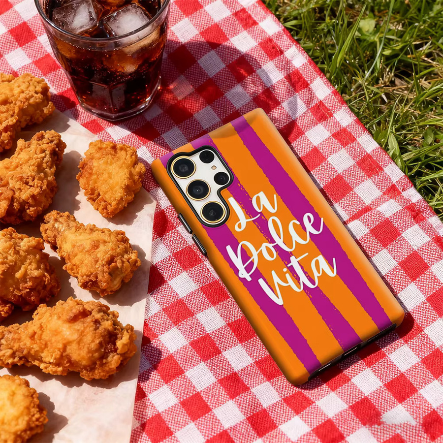 Dolce Vita Charm Handyhülle für Samsung Galaxy S25 Ultra, S24 und S23 Ultra Plus mit glänzender doppellagiger Rückseite in Multicolour - Bild 5