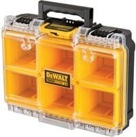 DeWalt Toughsystem 2.0 Halbformat Organizer Werkzeugkiste, transparent/gelb, B/T/H: 36,5 x 26,2 x 12,7 cm - Bild 1