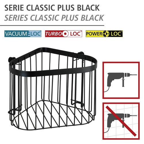 WENKO Eckablage Classic Pl aus Stahl in Schwarz - Bild 2