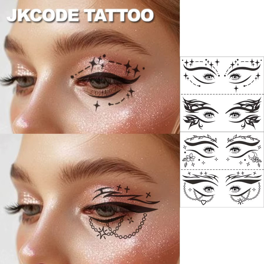 JKCODE TATTOO Lidschatten-Tattoo-Aufkleber, Bunt, Set - Bild 2