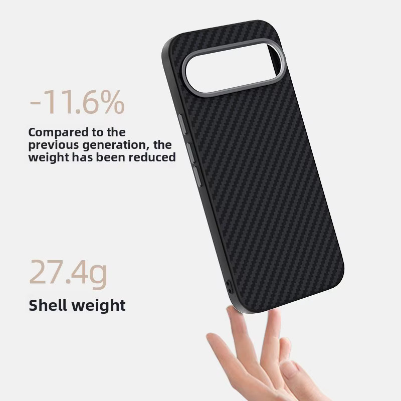 Stoßfeste Kohlefaser-Handyhülle für Google Pixel 10, 9 Pro XL, 10A und 9A in Schwarz mit MagSafe Magnetisch für kabelloses Laden - Bild 3