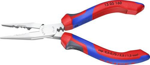 Knipex Verdrahtungszange Long Nose aus Chrom-Vanadium Stahl in Blau-Rot, Länge: 160 mm - Bild 1