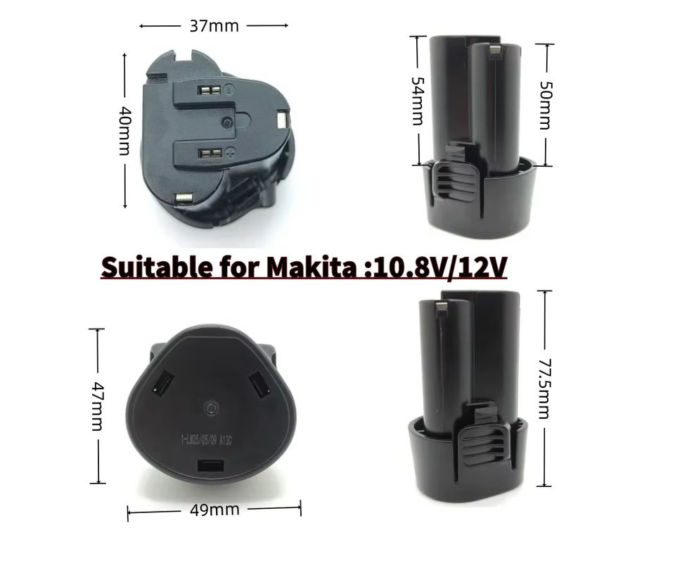 Lithium-Ionen-Ersatzakku 10,8V/12V für Makita, Kapazität 2,0Ah-4,0Ah, kompatibel mit BL1013, BL1014, BL 1013, BL 1014 - Bild 2