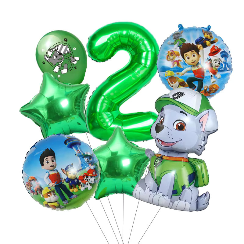 Paw Patrol Motto Party Dekoration, 7-teiliges Set, Aluminium Folie Ballon - Bild 2