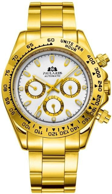 PAULAREIS Armbanduhr Automatik, Edelstahl, Gold, Blau, Herren - Bild 1