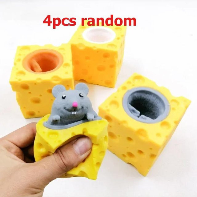 BC Pet Supplies Lustige Maus Käseblock Quetsch Fidget Spielzeug - Bild 1