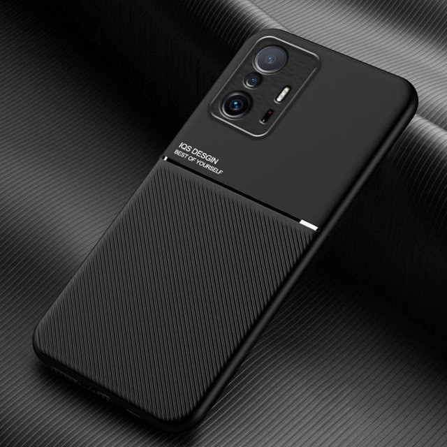 Luxus magnetische Lederhülle für Xiaomi Mi 11T 12T 13 12 9 Pro Lite 5G mit integrierten Metallplatten in Schwarz - Bild 1