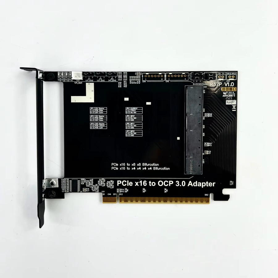 ADT-Link PCIe 5.0 x16 auf Gen-Z 4C+/SFF-TA-1002 Adapterkarte OCP NIC 3.0 Hochleistungs-Bifurkations-Erweiterungskarte in Schwarz - Bild 4