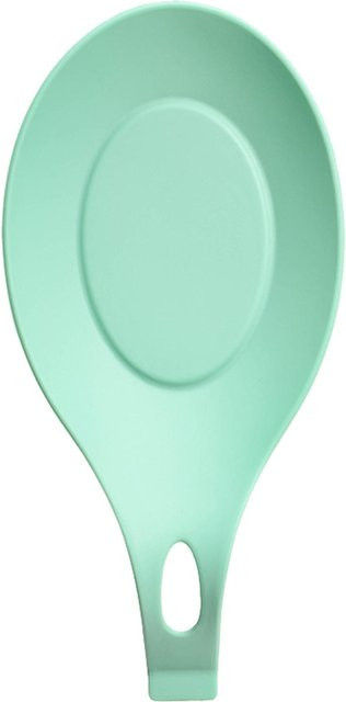 Hitzebeständige Silikon Löffelablage von CosyHome in Grün und Weiß, oval - Bild 1