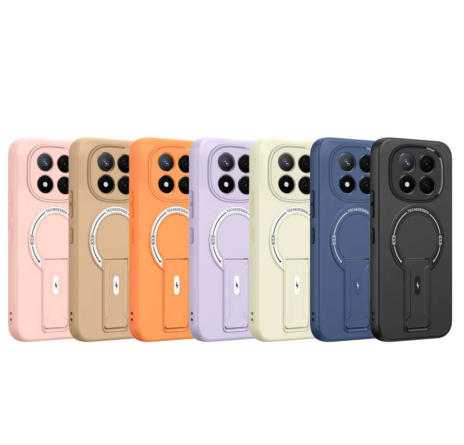 Xiaomi Schutzhülle Matte Rüstung mit Ständer für Redmi Note 13 14 Pro Plus 13C 14C A3 in Orange - Bild 5