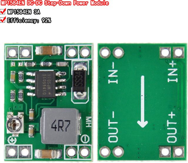 5er Set Si Tai&SH MP1584EN DC-DC Step-Down Konverter Modul, einstellbare Spannungsregler, Farbe: Grün - Bild 1