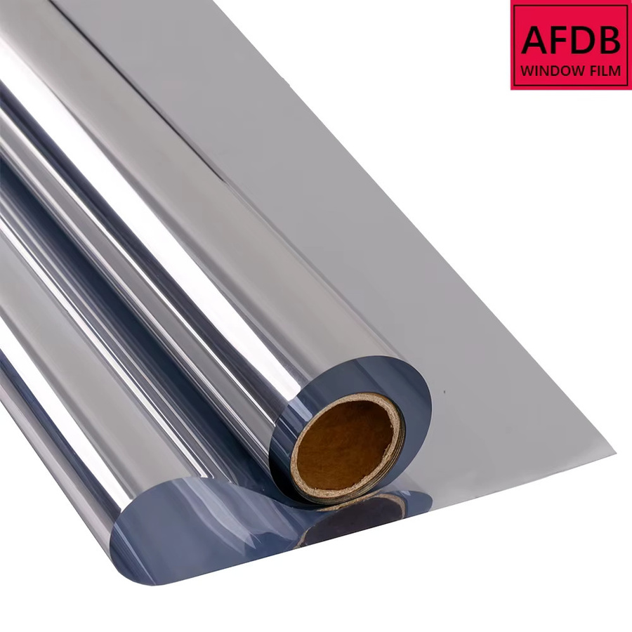 AFDB Silberne Fensterfolie mit 35 % VLT, selbstklebende verspiegelte Glasfolie zur Wärmeregulierung und UV-Schutz, reflektierende PET-Rolle - Bild 4