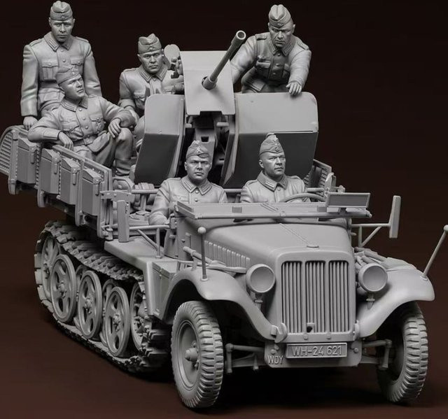 BAANFU SdKfz.10/4 für 2 cm FlaK 30 Crew Vol.1, Modellbausätze, 6-teiliges Set, 1:35 - Bild 1