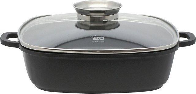 ELO Alucast Servierpfanne mit Glasdeckel und Aromaknopf, Schwarz, Durchmesser: 28 cm - Bild 1