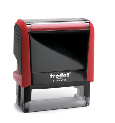 Adress-Stempel trodat Printy 4913 mit rotem Gehäuse und schwarzer Stempelabdruckfarbe - Bild 2