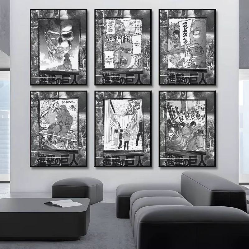 Aniome Angriff auf Titan Wandkunstdruck als klebriges Poster, mehrfarbig, rechteckig, Hochformat - Bild 2