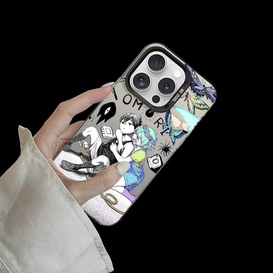 Mesuca Anime O-Omori-S Handyhülle für iPhone 11 bis 17 Pro Max Plus, Stoßfeste Rückseite in Silber und Mehrfarbig - Bild 4