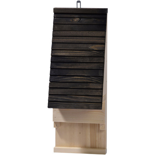 DOBAR Fledermauskasten aus Holz in Schwarz als Nisthilfe zum Aufhängen mit Belüftungsschlitzen - Bild 3