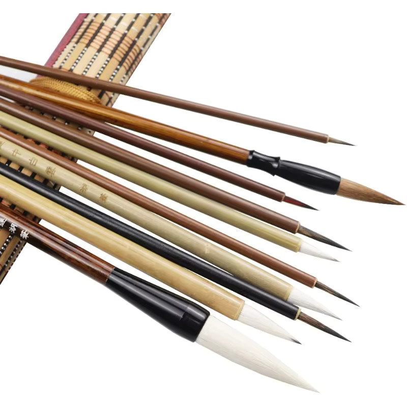 Emenne 10-teiliges professionelles chinesisches Kalligraphie-Pinsel-Set aus Bambus mit Aufbewahrungstasche für traditionelle chinesische Malerei - Bild 2