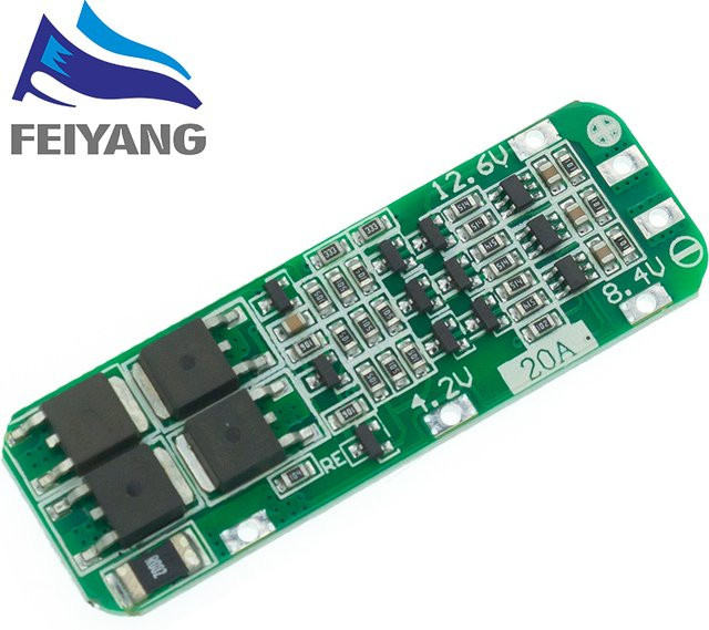 SAMIROB BMS Schutzplatine für 3S 12,6V Li-Ionen-Lithium-Batterien, 20A, Farbe: Grün, B/T/H: 5,9 x 2,0 cm - Bild 1