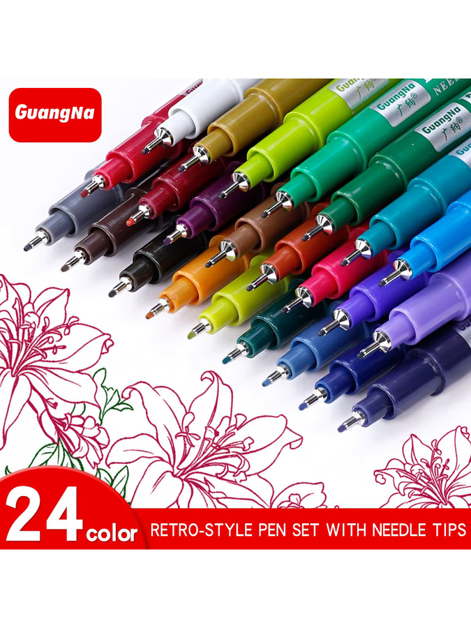Micron Fineliner Set mit 24 Farben, wasserfeste Nadelspitzen-Stifte 0,5mm für Zeichnen, Skizzieren und Kunst - Bild 5