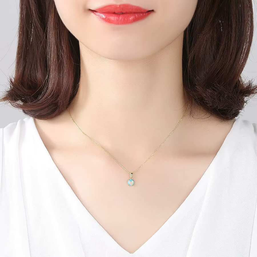 Trumium Halskette, 925 Silber, Opal, Damen - Bild 2