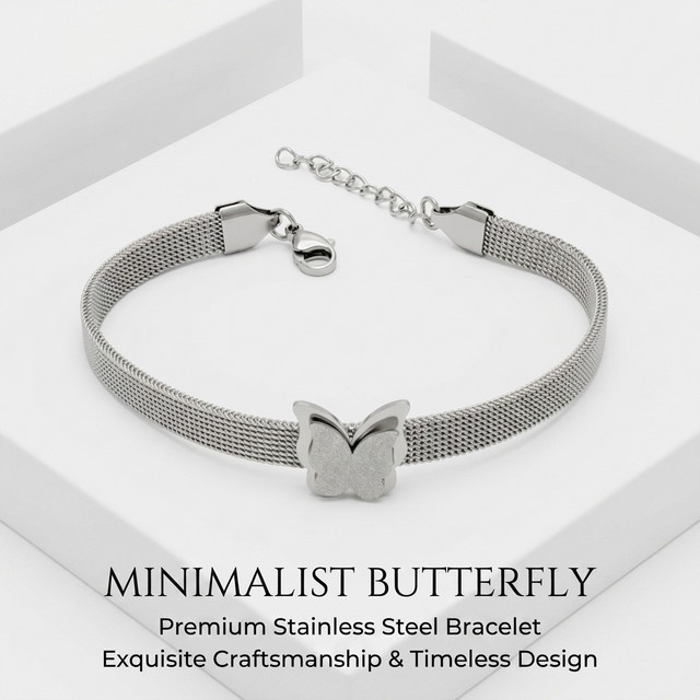 JP One Armband, Edelstahl, Silber, Damen, Schmetterling - Bild 1